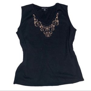 2000s black Beaded Tank top